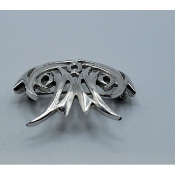 Norman Bel Geddes Brooch Pin Silver Tone Flow Of Motion Signed Estate Rare 1950s - Picture 6 of 16